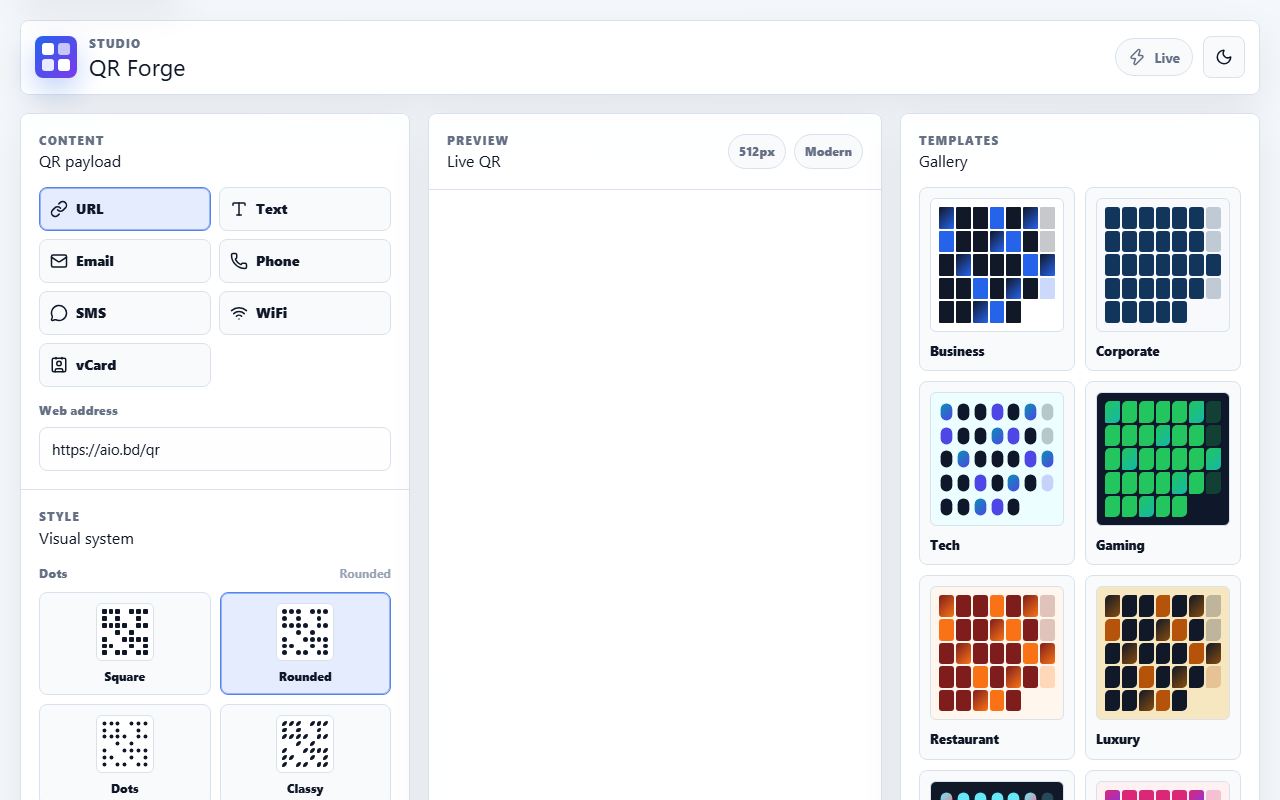 AIO QR Studio Screenshot
