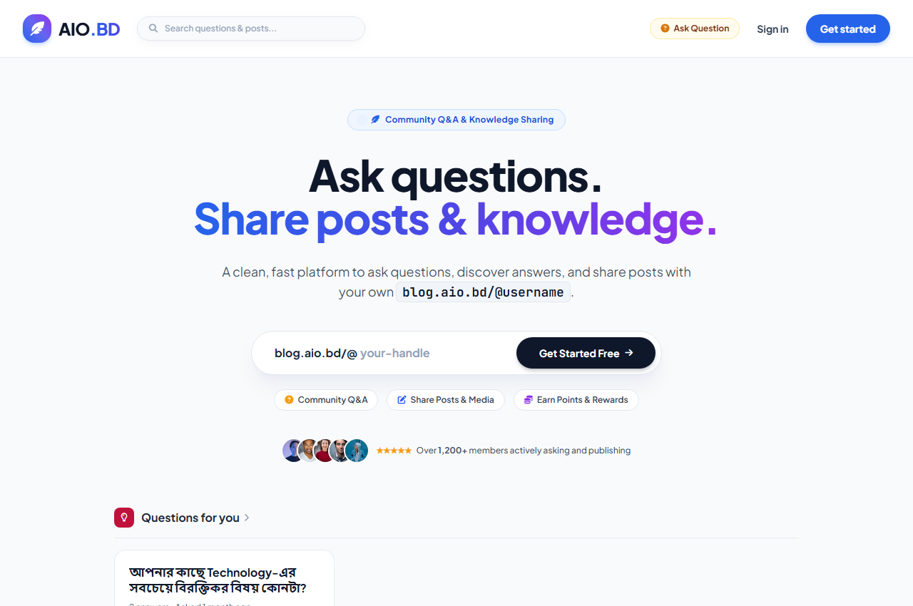 BLOG.AIO.BD Platform Screenshot