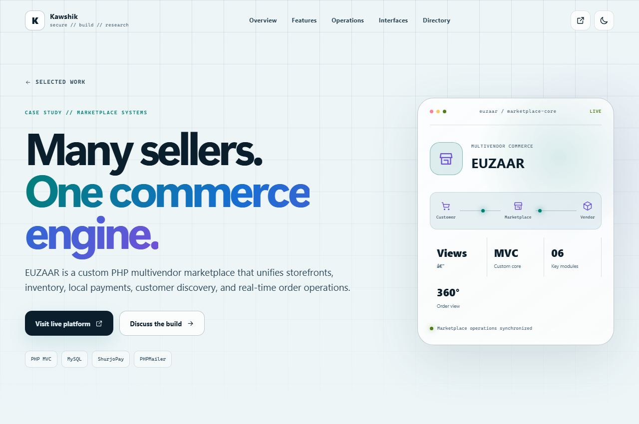 EUZAAR Platform Screenshot